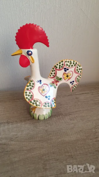 Порцеланова португалска фигура петел ръчно рисувана, снимка 1