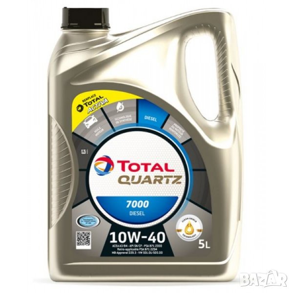 Моторно масло TOTAL QUARTZ 7000 DIESEL 10W40, 5л , снимка 1