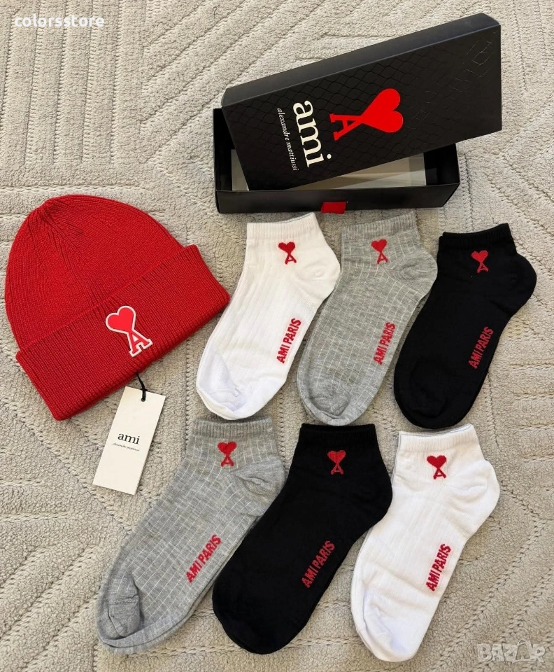 Комплект шапка и чорапи/6броя Ami/IM0045, снимка 1