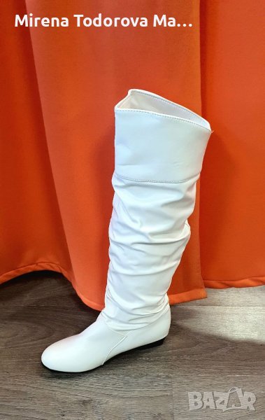 Кожен ботуш бял 41 номер, снимка 1