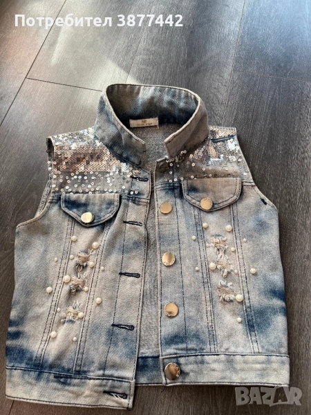 Дънков Дамски елек с пайети хс -20 лв, снимка 1