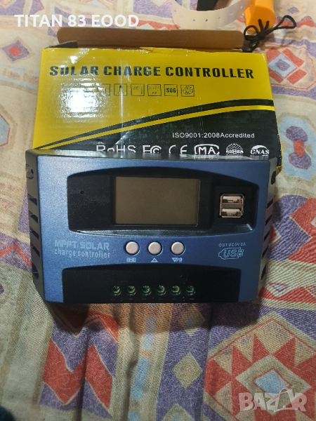 12V 24V соларен контролер за зареждане LCD екран, снимка 1