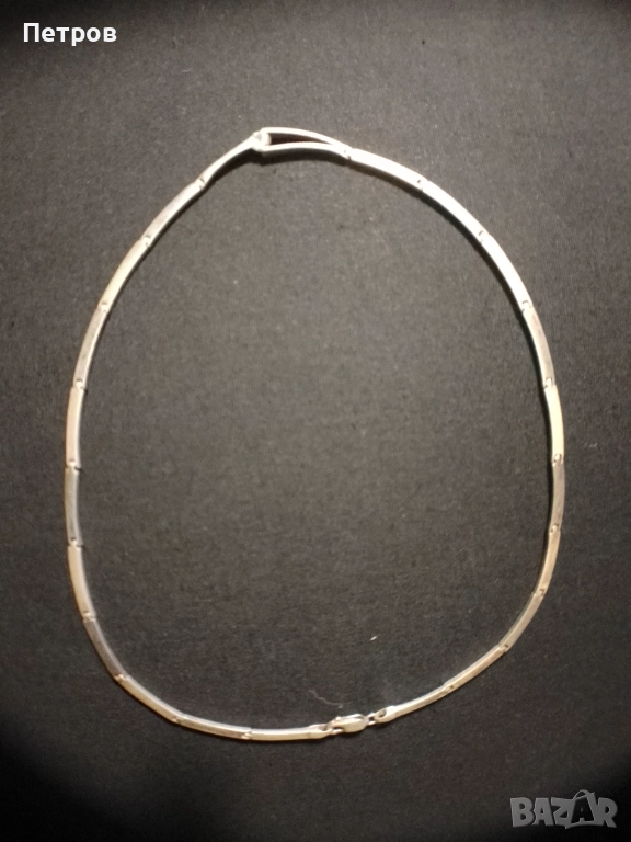 сребърно колие с камък, снимка 1