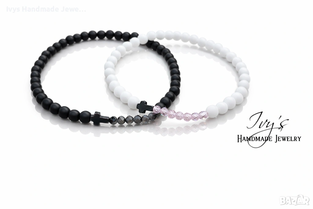 Гривни за двойки с естествени камъни, снимка 1