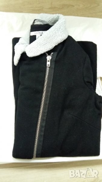 ЧЕРНО ВЪЛНЕНО ПАЛТЕ, снимка 1