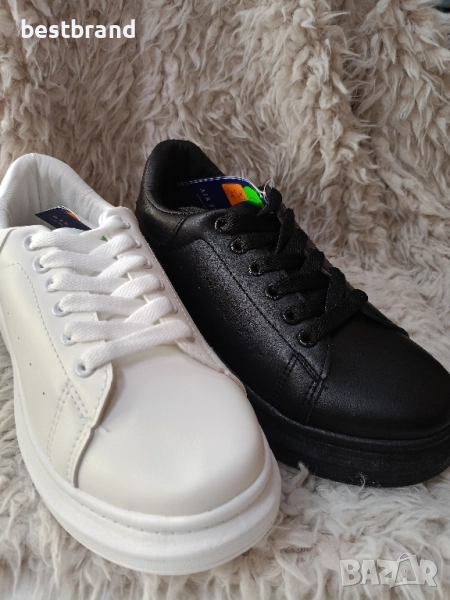 Дамски кецове от изкуствена кожа,в два цвята,с връзки, код 16/30, снимка 1