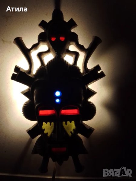 нощна лампа аплик метал цветно стъкло 32/18 см ссср, снимка 1