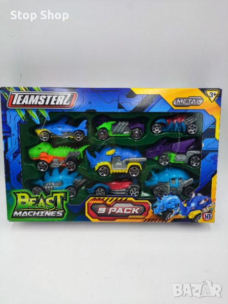 Метални колички сет 9бр Teamsterz Beast Machines животни, снимка 1