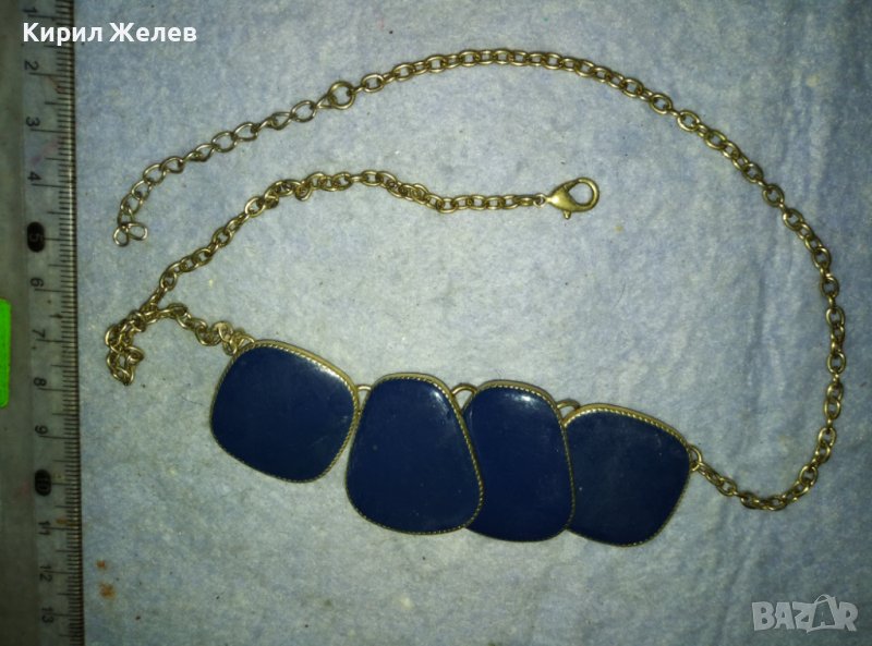 ЕФЕКТНО ЗЛАТИСТО МОДНО АРТ КОЛИЕ ОГЪРЛИЦА с ЕМАЙЛ ЛАК 20289, снимка 1