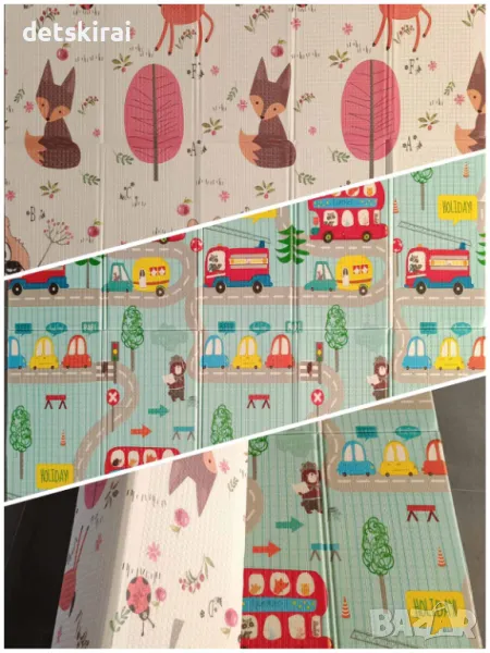 Сгъваемо килимче за игра 200/180 см - различни десени, снимка 1