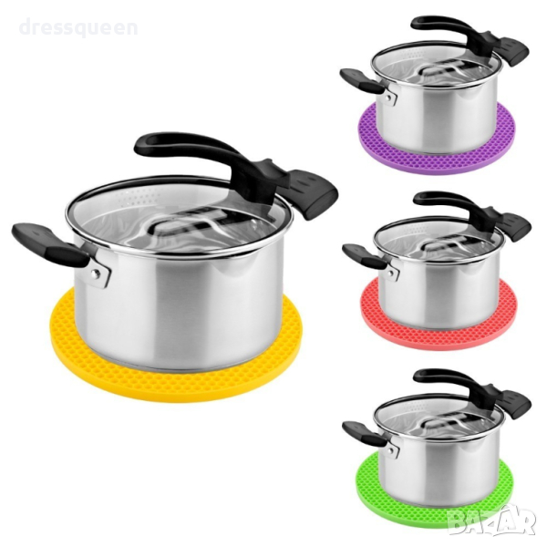 ( кръгла ) Кръгла домакинска силиконова подложка за горещи съдове, снимка 1