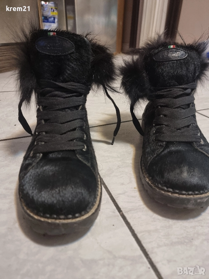 Oscar дамски боти естествен косъм, снимка 1