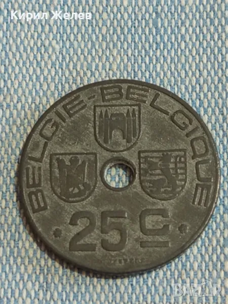 Стара монета 25 сантима 1942г. Кралство Белгия Крал Леополд трети 31698, снимка 1
