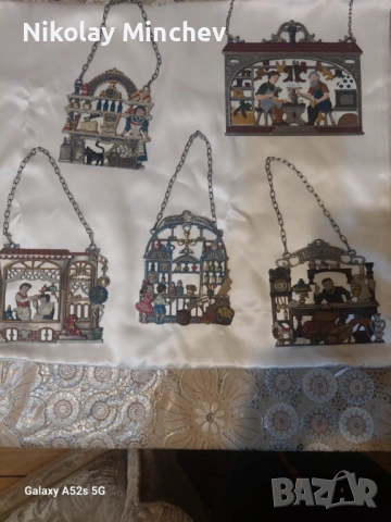 5 броя релефни калаени картини