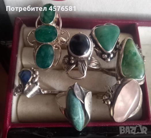 сребърни пръстени и масивно колие сребро 925, снимка 5 - Пръстени - 52669418