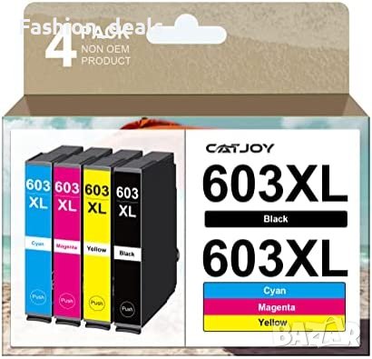 Нов Комплект 4 броя тонер касети мастило за офис принтер Epson 603 XL 