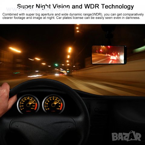 Видеорегистратор С ДВЕ Камера FULL HD за автомобил, Записваща с 2 камери, Екран 4" - код A10, снимка 10 - Аксесоари и консумативи - 35908733