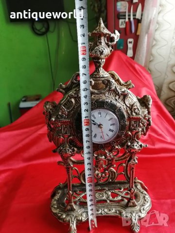 Настолен Каминен Бароков Часовник, снимка 6 - Антикварни и старинни предмети - 40275112