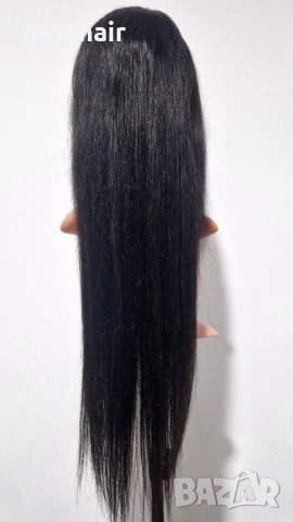 Естествена черна бразилска перука 80 см - Дантела 13×6, Права коса, снимка 4 - Аксесоари за коса - 53136591