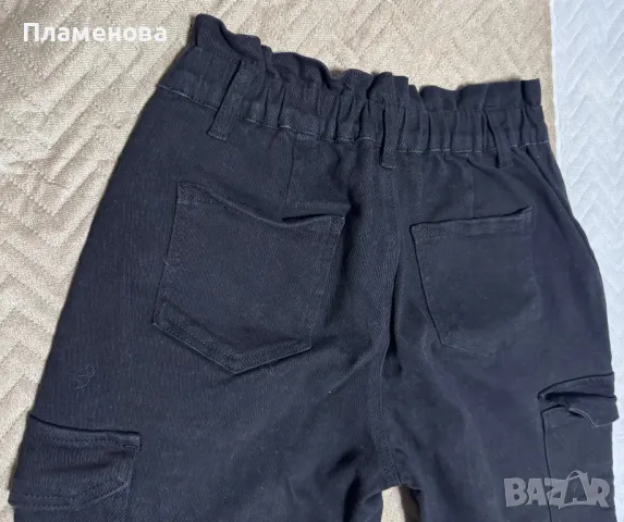 Черни дънки с ластик и висока талия - М, снимка 4 - Дънки - 49501748