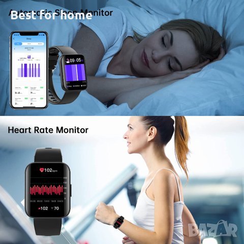Smart Часовник Kuizil сензорен екран,монитор за сърдечен ритъм,22 спортни режима,водоустойчив, снимка 2 - Смарт гривни - 40883469