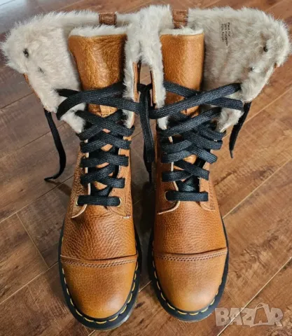 DR. MARTENS Aimilita FL Fur-Lined GRIZZLY  номер 38 кожени топли   ботуши боти , снимка 7 - Дамски ботуши - 48970433