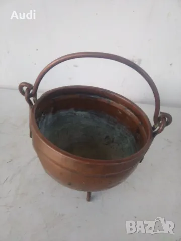 Лот от 6 броя бакърени/медни съдове. Цена за всичко 199лв. Може да се продадат и поотделно. Изпращам, снимка 9 - Антикварни и старинни предмети - 48922553