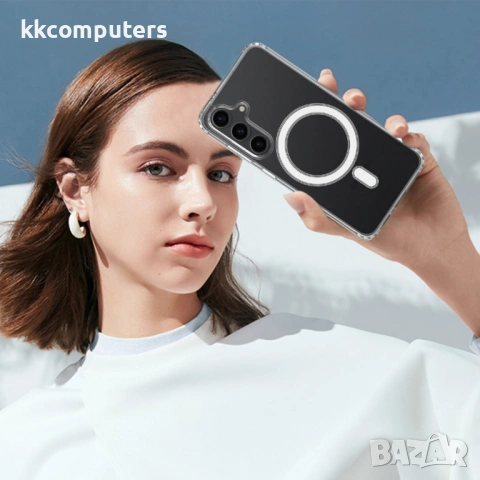 Прозрачен Магнитен Калъф за Samsung S26 - TPU+Акрил, Повдигнати ръбове, Прозрачен, снимка 4 - Калъфи, кейсове - 53854816