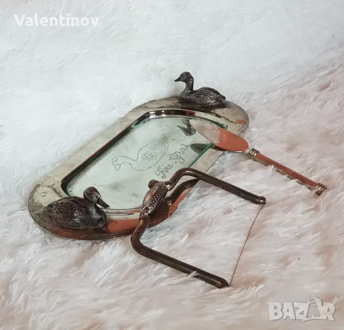 Старинен комплект за гъши дроб и шпатула за отваряне на стриди 