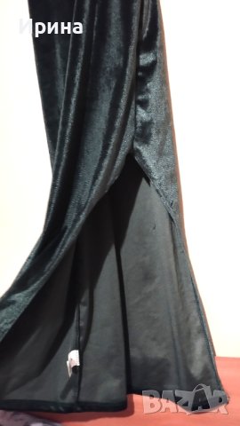 Зелена кадифена дамска рокля, снимка 4 - Рокли - 40727757