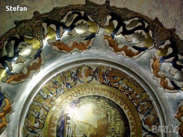 Медна паница за стена, снимка 3 - Антикварни и старинни предмети - 38687189