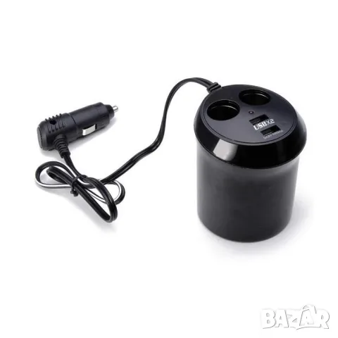 Двоен разклонител за запалка с USB и LED индикатор