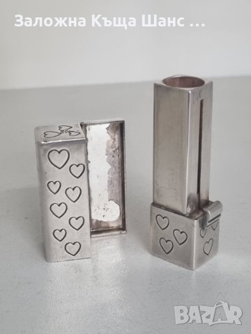 Vintage сребърна кутия за червело 925 S, снимка 8 - Антикварни и старинни предмети - 41742454