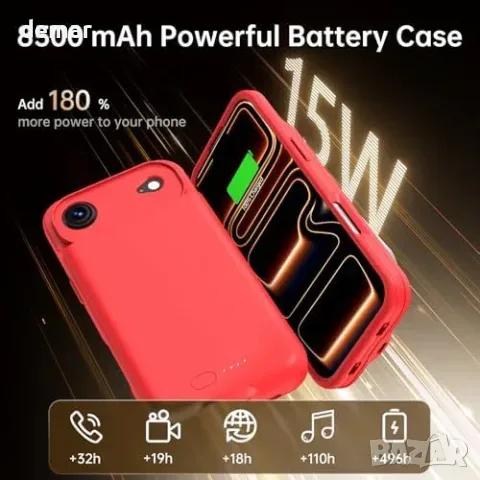 Калъф-батерия GIN FOXI за iPhone 17 AIR, 8500 mAh, снимка 3 - Външни батерии - 55777182