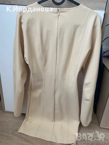 Рокля Zara кремава, снимка 2 - Рокли - 51341470