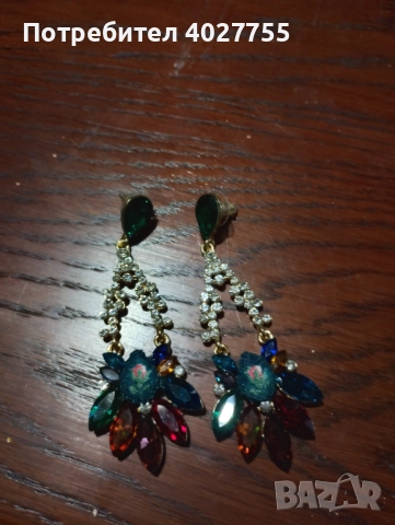 Обеци с ръчно ушит гоблен , снимка 2 - Обеци - 52772083