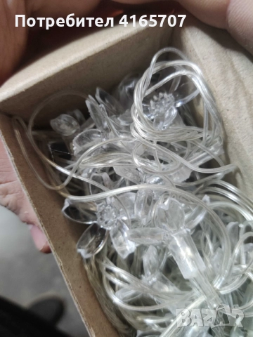 Многоцветни коледни LED лампички с цветя с щепсел  - Многоцветни, дължина - 5м ,28бр лампички., снимка 1