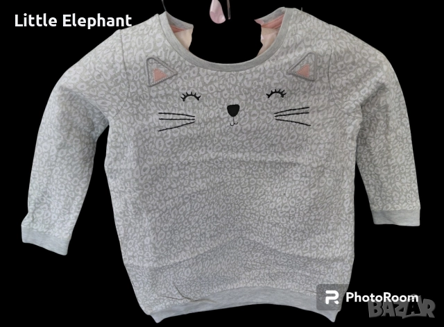 Рокличка с котенце за 3-4 год мом леопардов принт сив,Англия/нова