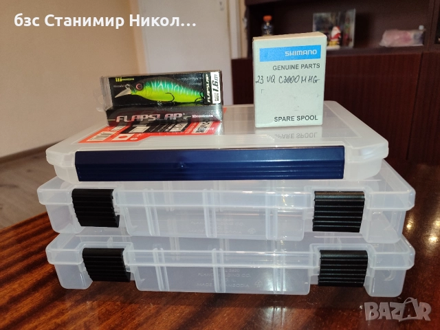 Воблер Megabass,кутии Meiho и Plano,шпула Shimano 23 Vanquish C3000MHG.