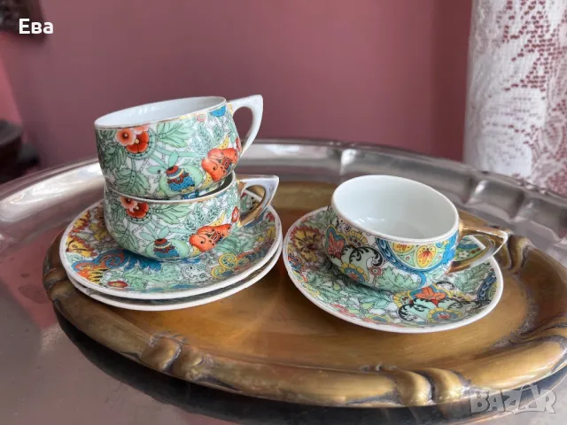 Три старинни сета за късо кафе Haas & Czjzek, 1934-1945 г, снимка 2 - Антикварни и старинни предмети - 49506600