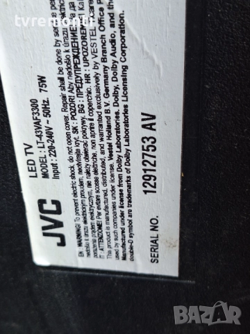 подсветка, от дисплей VES430UNFH-L3-Z01 на телевизор JVC LT-43VAF3300, снимка 4 - Части и Платки - 51731830