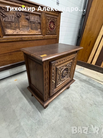 Спалня и едно нощтно шкафче от дъбов масив, снимка 7 - Спални и легла - 53730731