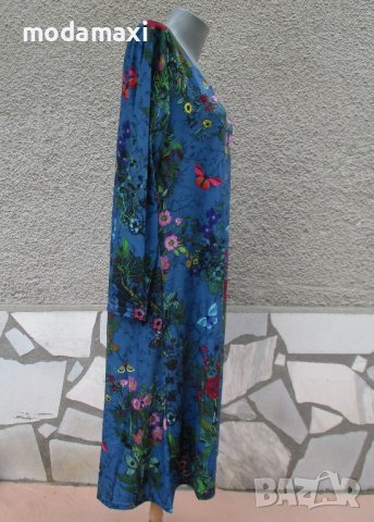 3XL Нова миди рокля в океанско синьо, снимка 8 - Рокли - 41870768