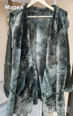 Кожух от естествена кожа, тъмно зелен 48(2XL), снимка 3 - Палта, манта - 52506484