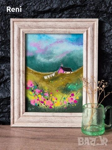 Пролет, пастелна картина, оригинал, снимка 4 - Картини - 53351338