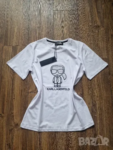 Страхотна дамска тениска KARL LAGERFELD  , нова с етикет, размер S / M ,L , XL, цена 35лв, снимка 4 - Тениски - 49488624