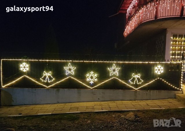 Лед Камбанка/Звездичка Декорация в Червен цвят 45 х 45см Коледни, снимка 4 - Лед осветление - 38821362