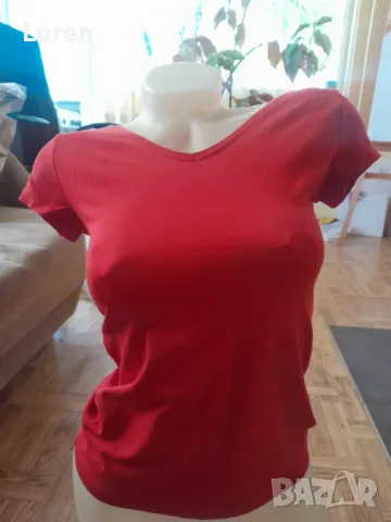 Тениска червен цвят, снимка 3 - Тениски - 49759333