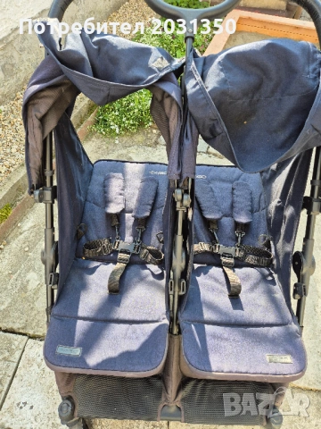 количка за близнаци EasyGo Domino-тъмно синя, снимка 9 - Детски колички - 53509636
