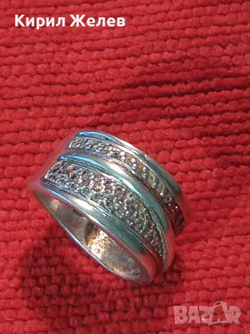 СКЪПОЦЕНЕН СРЕБЪРЕН ПРЪСТЕН СРЕБРО 925 с БЯЛА ПОЗЛАТА с ЮВЕЛИРНО ФАСЕТИРАНИ БЛЕСТЯЩИ ЦИРКОНИ 43075, снимка 11 - Пръстени - 50023324